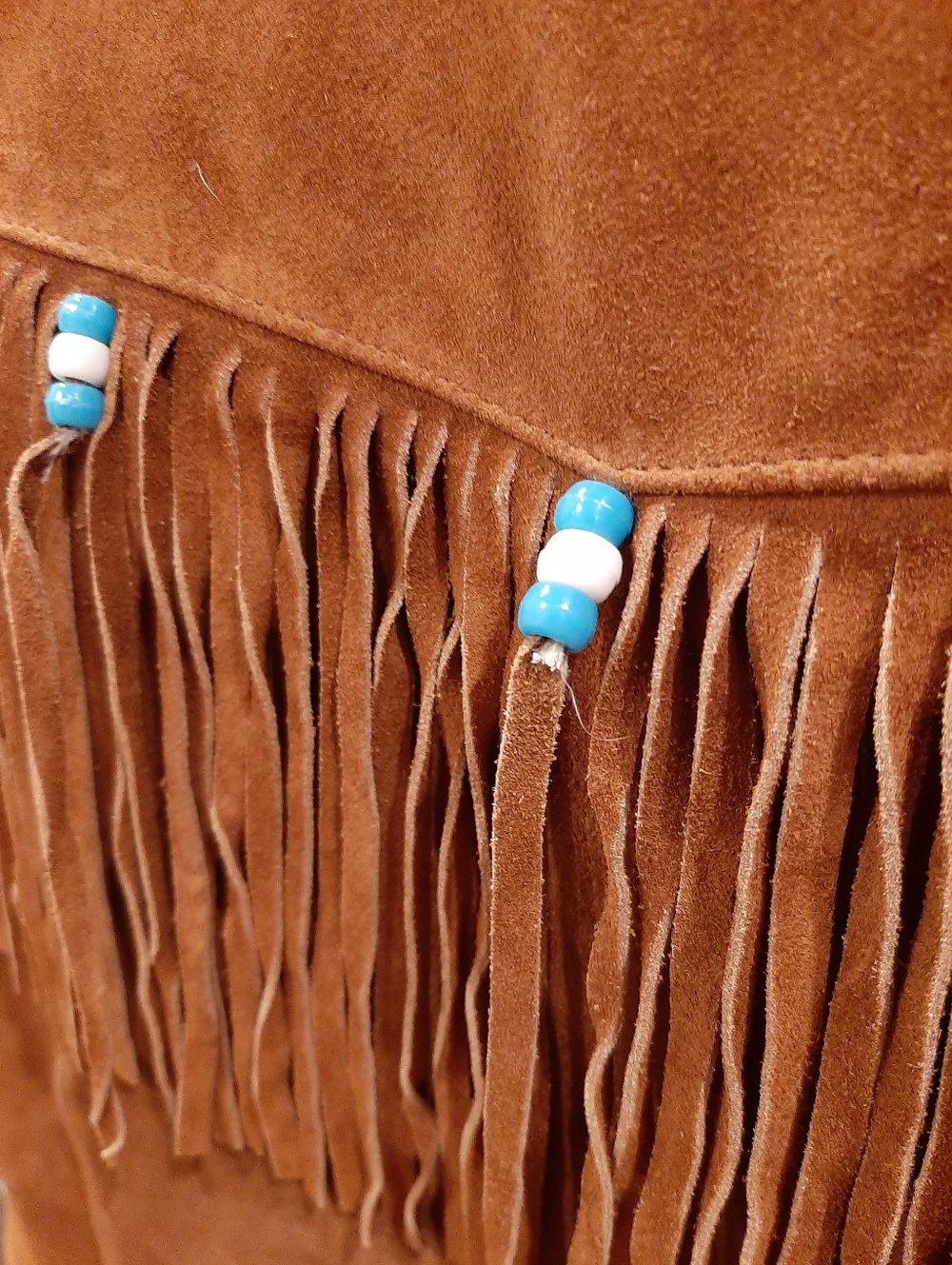 Dream Apparel Brown Suede Fringe Vest Western Concho Beaded Boho Women’s XL 1X - Picture 10 of 12